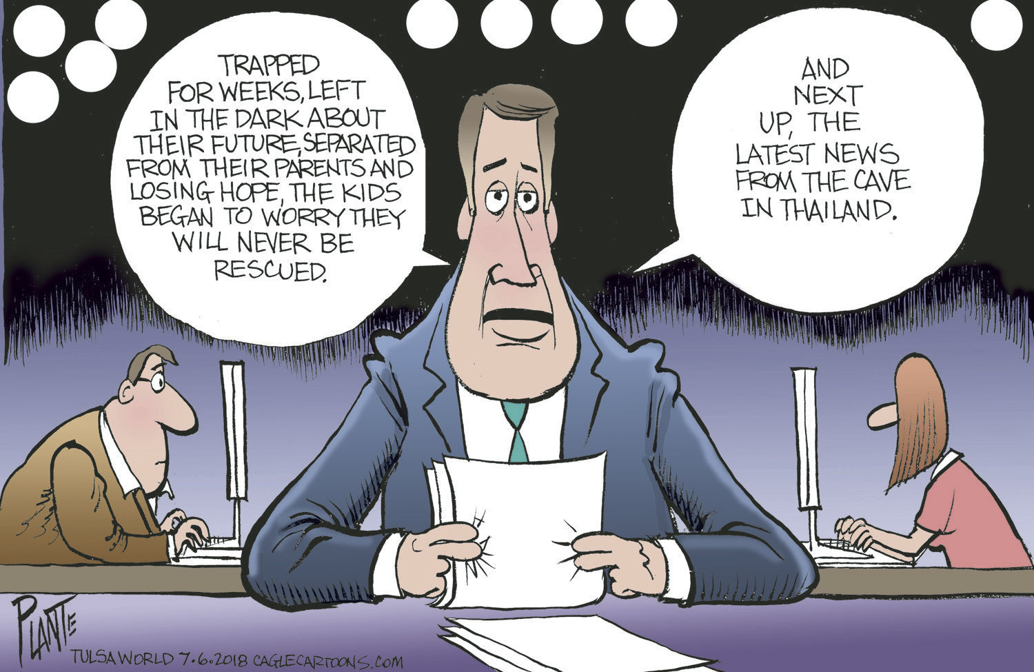 Bruce Plante Cartoon: Trapped Kids